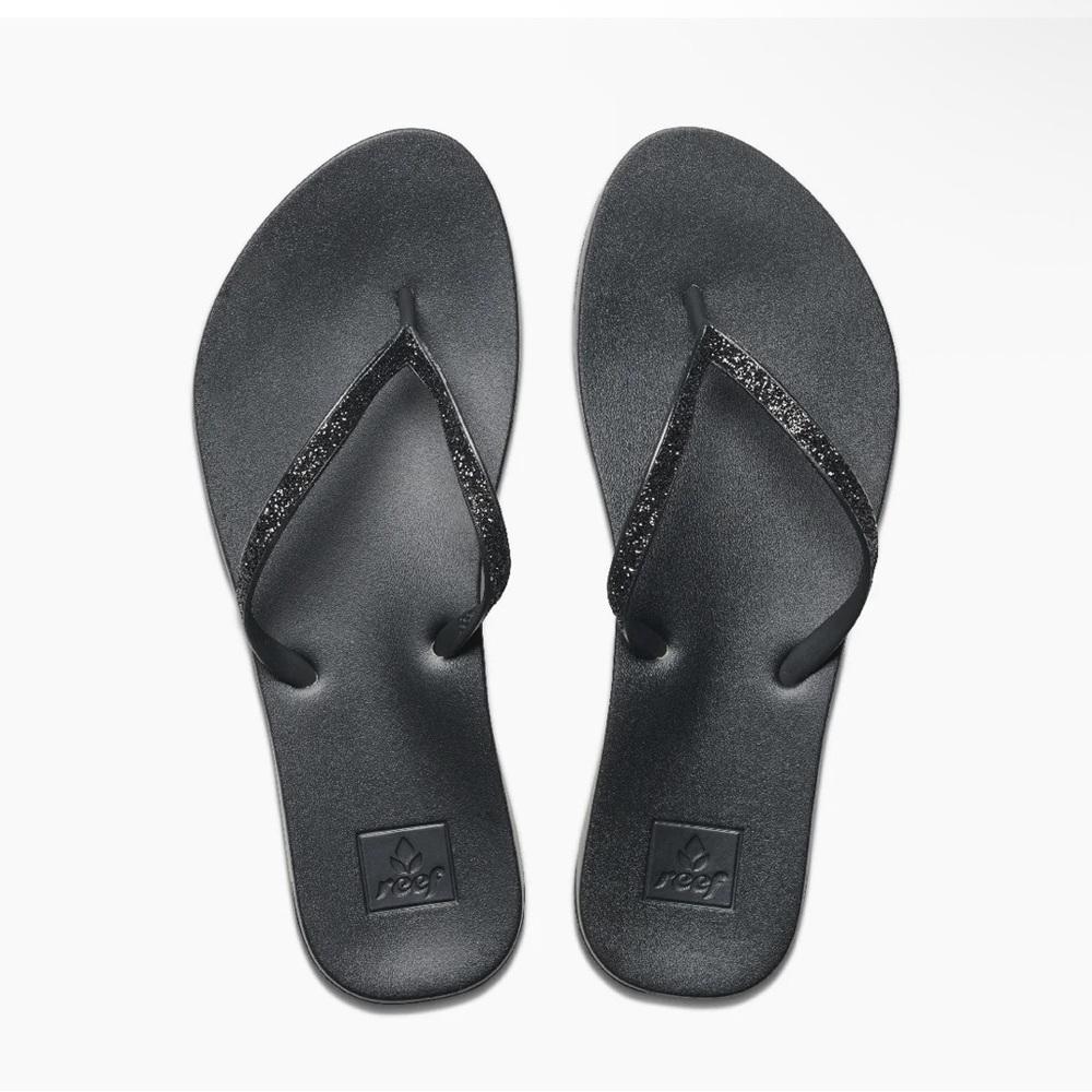 New Reef Cushion Stargazer Black Sparkle Sandals